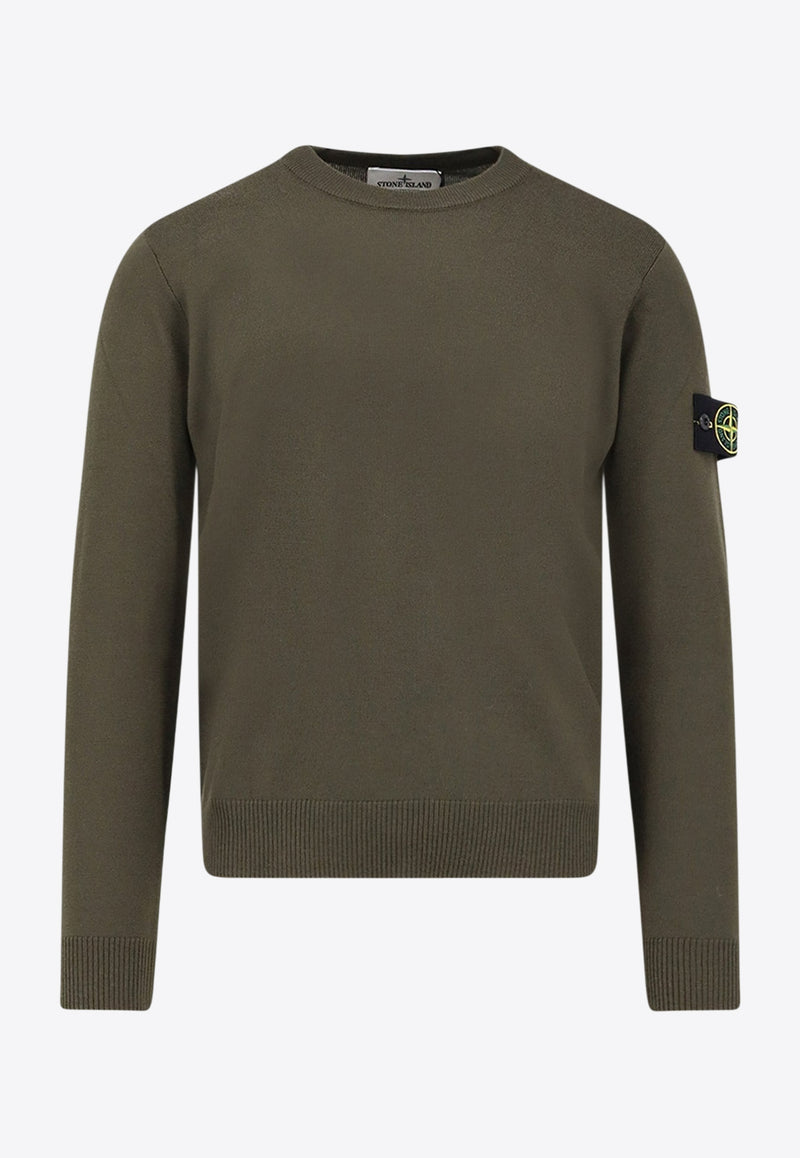 Stone Island Logo Patch Wool Sweater Green K2S155100071S00C4V0054_Military Green_29841693