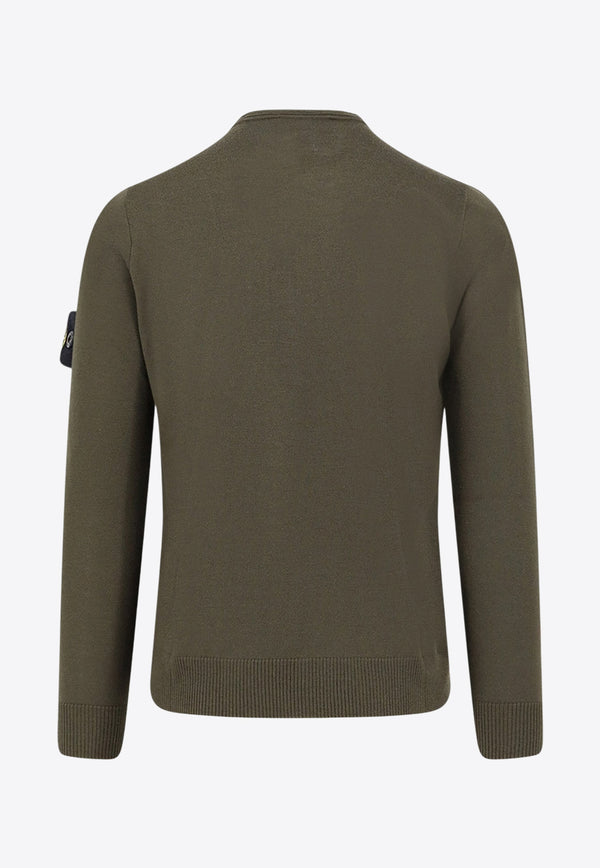 Stone Island Logo Patch Wool Sweater Green K2S155100071S00C4V0054_Military Green_29841693