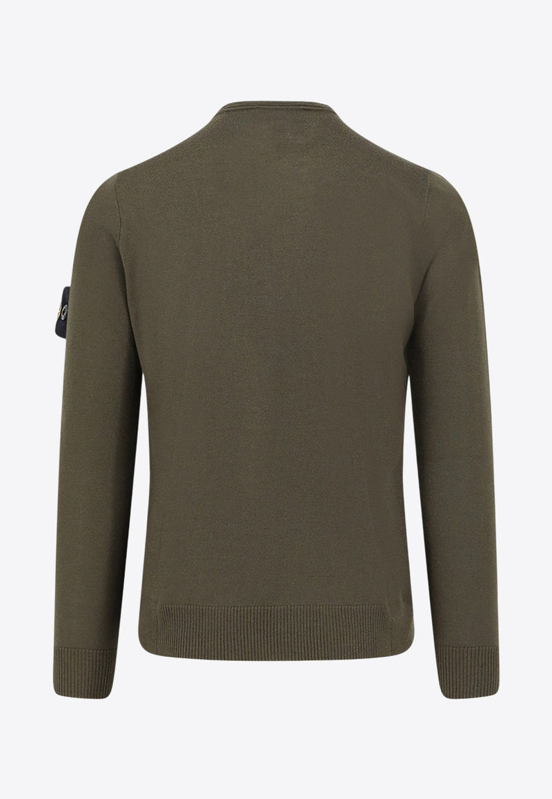Stone Island Logo Patch Wool Sweater Green K2S155100071S00C4V0054_Military Green_29841693