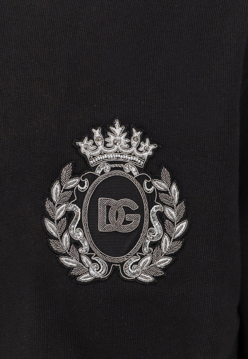 Dolce & Gabbana Heraldic Patch Zip-Up Hooded Sweatshirt Black G9BGDZG7PJ7N0000_Black_29843219