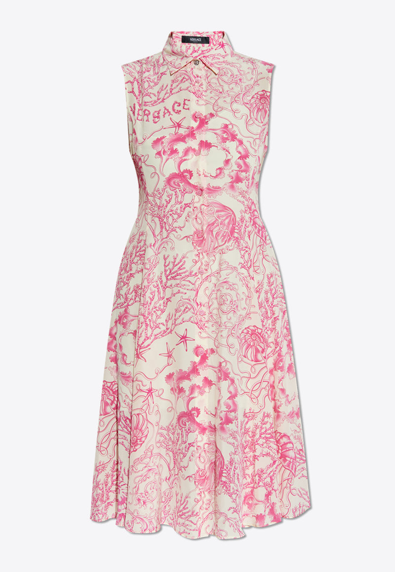Versace Underwater Barocco Midi Shirt Dress 1021199 1A15398 5K660