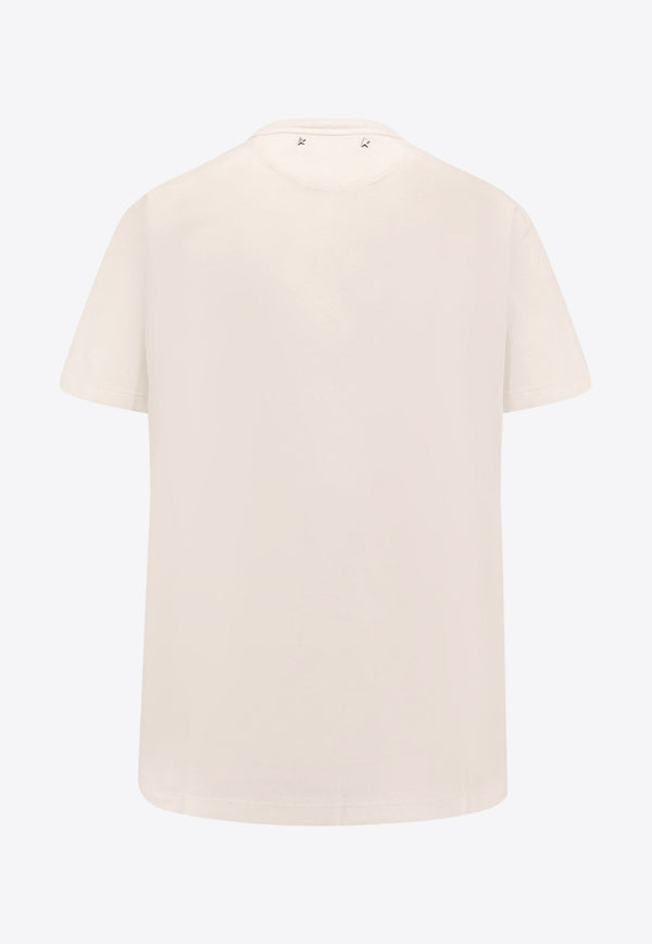 Golden Goose DB Printed Crewneck T-shirt White GWP01220P00211811616_ARTIC WOLF_34795066