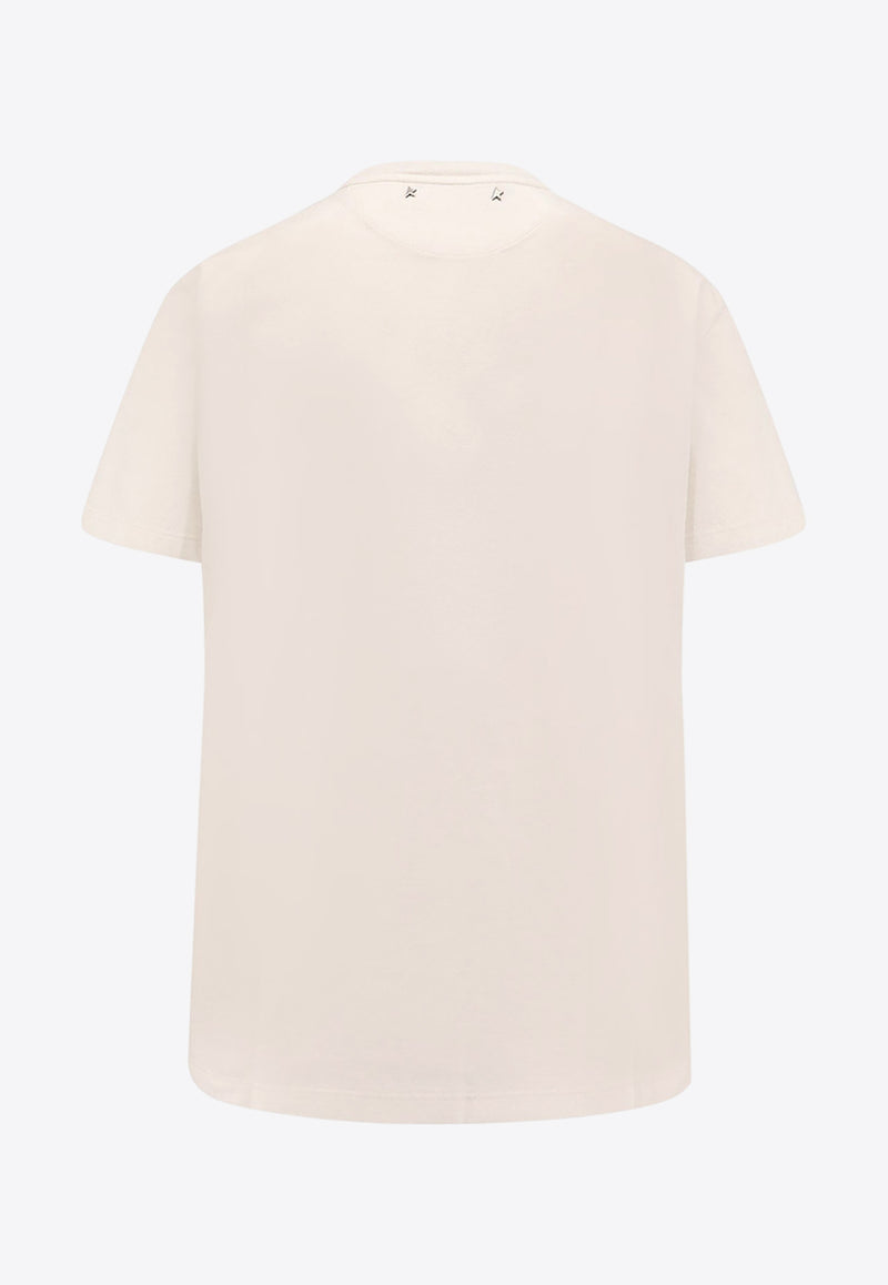 Golden Goose DB Printed Crewneck T-shirt White GWP01220P00211811616_ARTIC WOLF_34795066