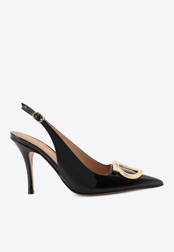 Ferragamo Sara 95 Patent Leather Slingback Pumps Black 01K452784829NERO_Black_29845643
