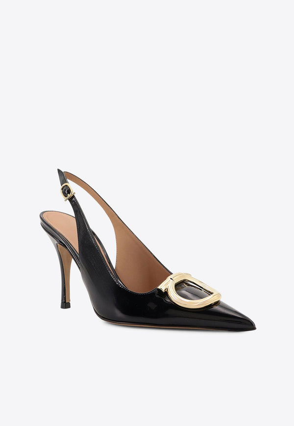 Ferragamo Sara 95 Patent Leather Slingback Pumps Black 01K452784829NERO_Black_29845643