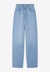Versace High-Rise Straight-Leg Jeans 1021268 1A14802 1D190