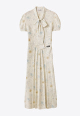 Miu Miu Printed Silk Midi Dress Multicolor MF5972SOOO174J_F0009