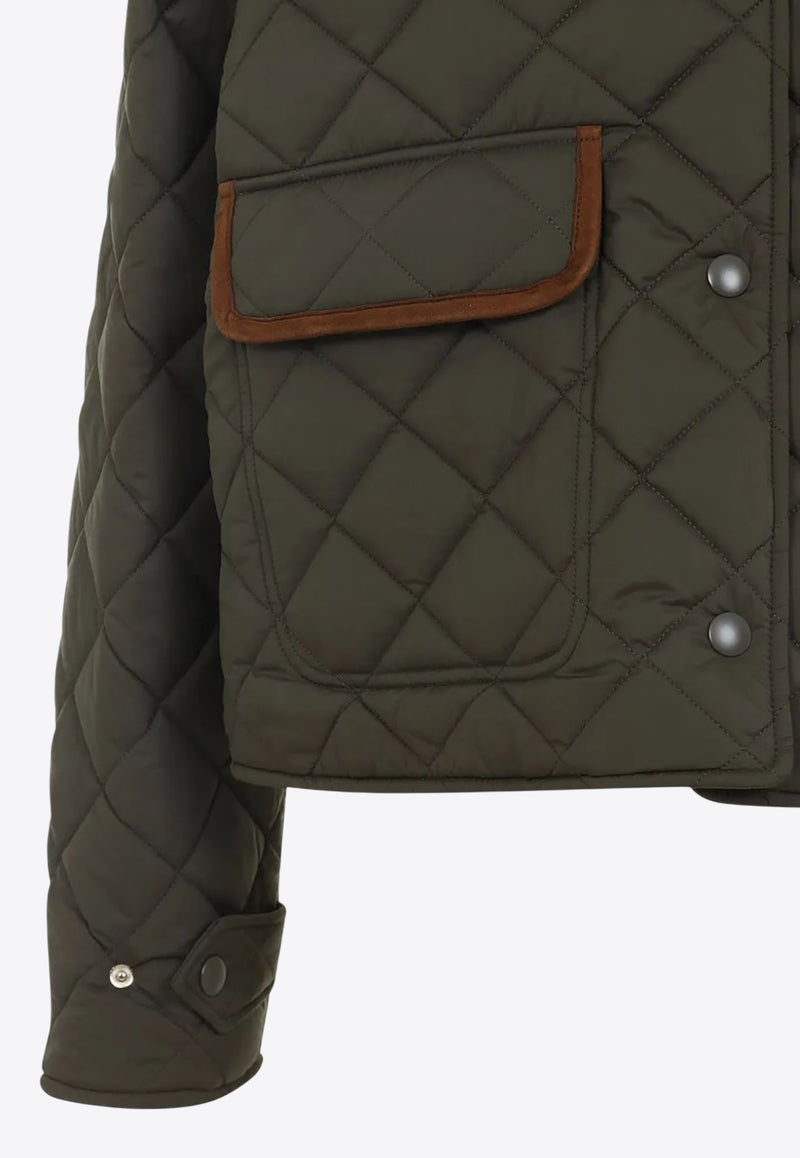 Miu Miu Quilted Bomber Jacket Khaki ML1310SOOO17OO_F0161