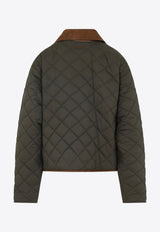 Miu Miu Quilted Bomber Jacket Khaki ML1310SOOO17OO_F0161