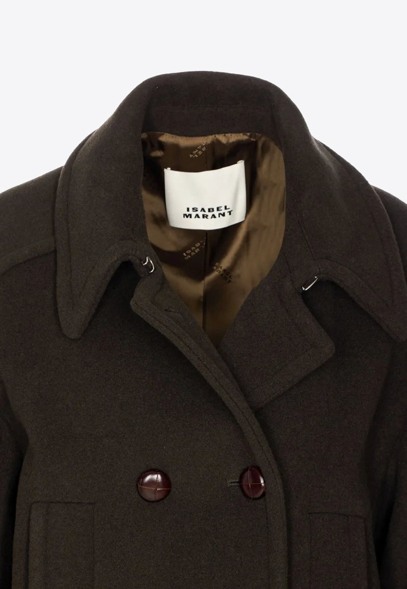 Isabel Marant Fiby Double-Breasted Coat Brown MA0455FAB1D03I_67DK