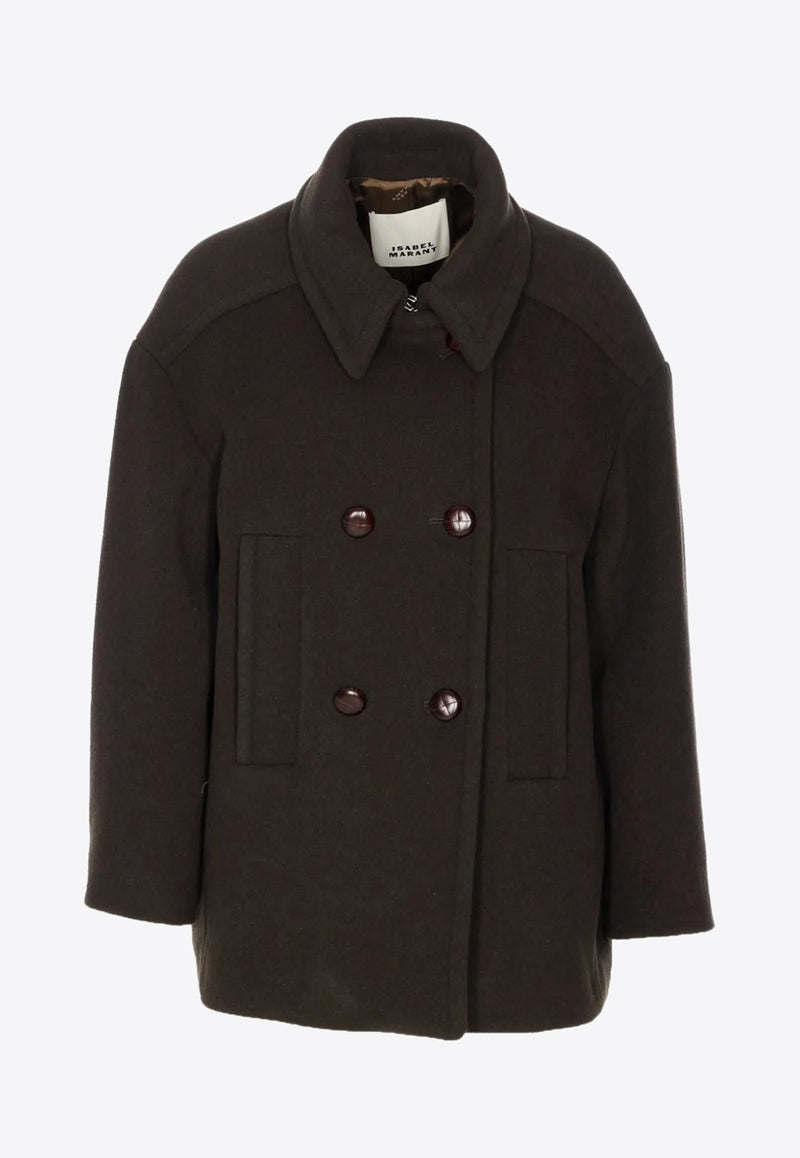 Isabel Marant Fiby Double-Breasted Coat Brown MA0455FAB1D03I_67DK