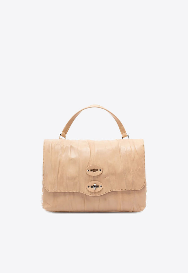 Zanellato Small Postina Leather Top Handle Bag Beige 0680902090000S_Z0334