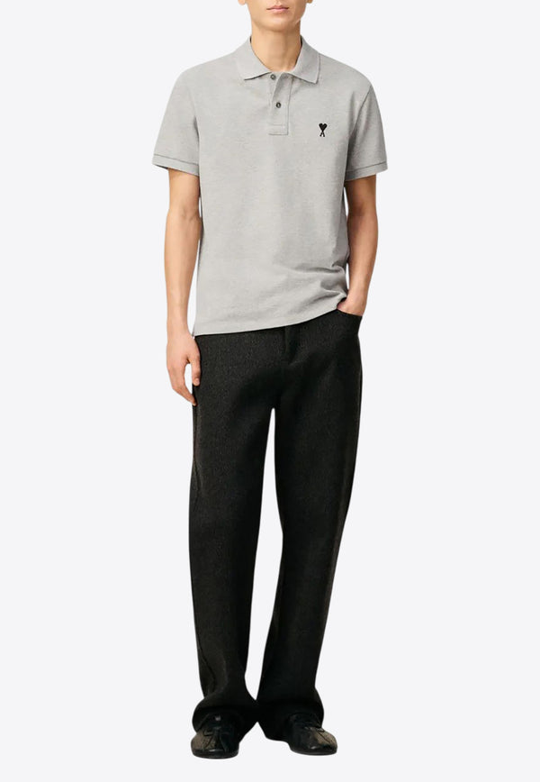AMI PARIS Ami De Coeur Polo T-shirt Gray HPL411760_0951