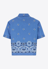 Miu Miu Paisley Print Cropped Shirt Light Blue MK1951SOOO17XX_F061M