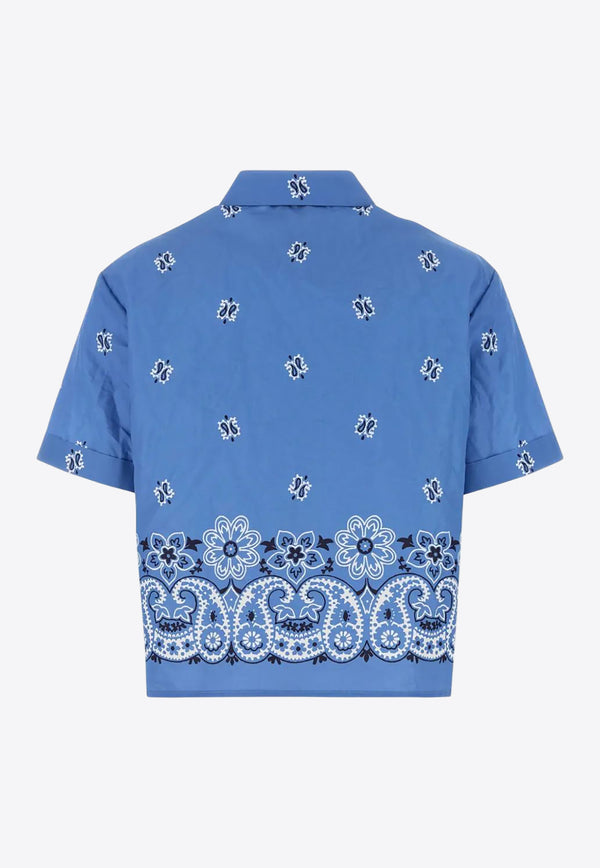 Miu Miu Paisley Print Cropped Shirt Light Blue MK1951SOOO17XX_F061M