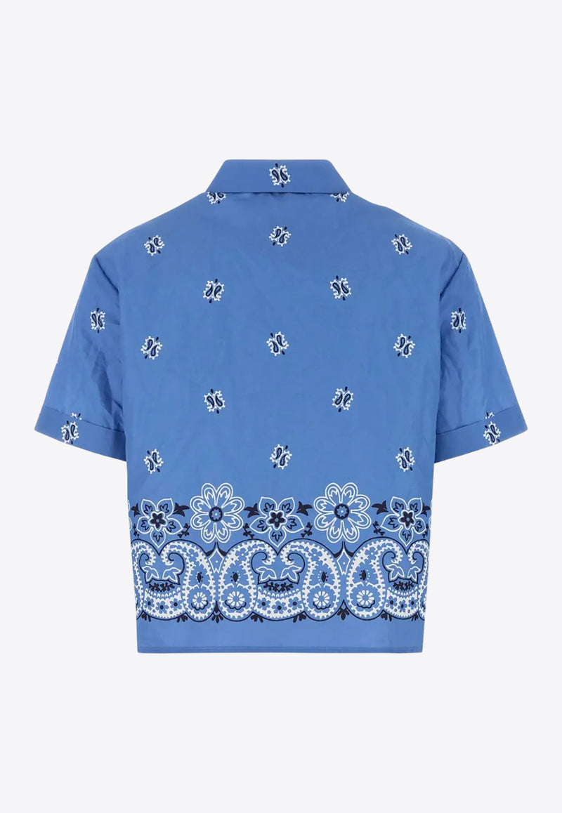 Miu Miu Paisley Print Cropped Shirt Light Blue MK1951SOOO17XX_F061M