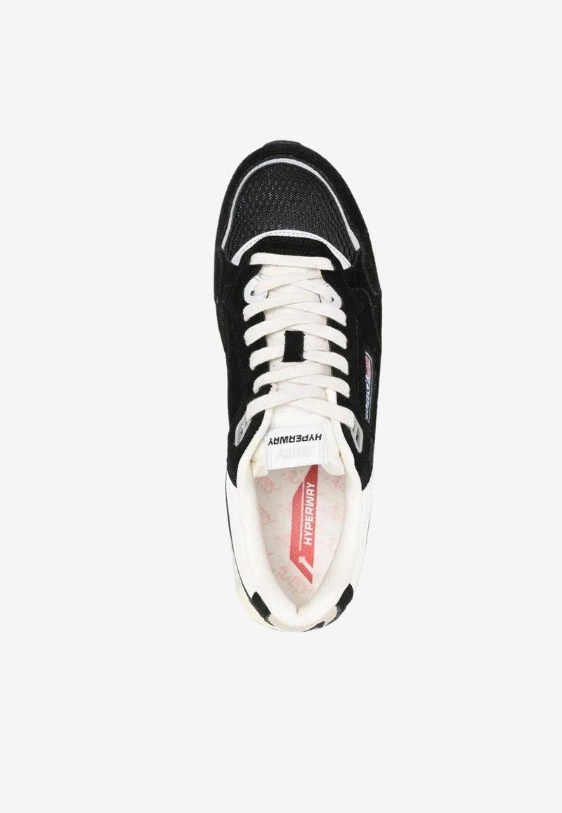 Autry Hyperway Low-Top Suede Sneakers Black HYLWUM_07