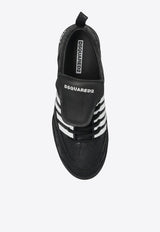 Dsquared2 Cracked Leather Lace-Up Soccer Sneakers Black SNM036143108439_M063