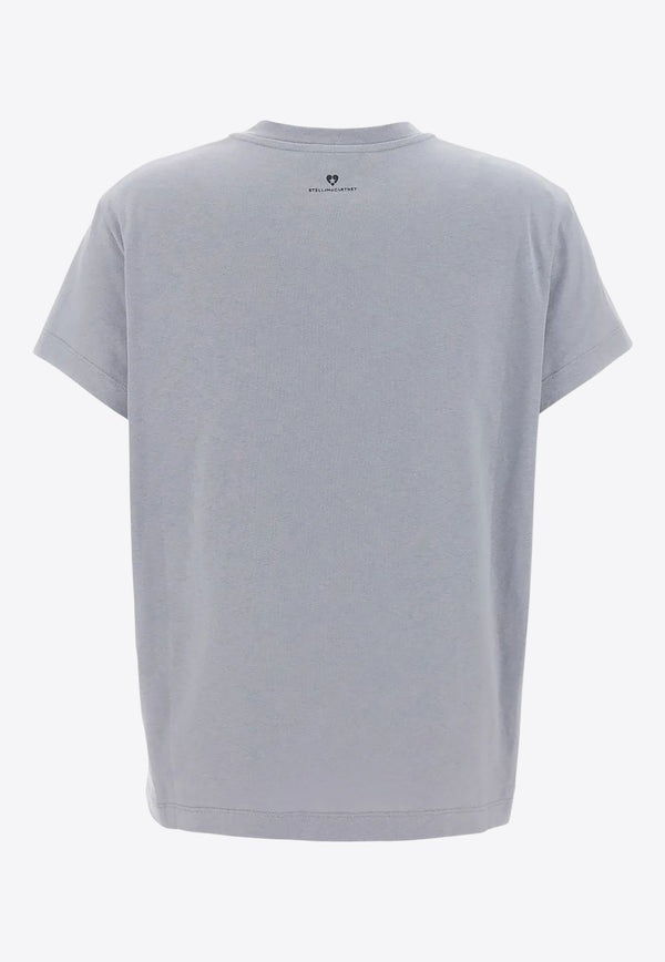 Stella McCartney Iconic Mini Heart T-shirt Light Blue 6J02733SPY53_4701