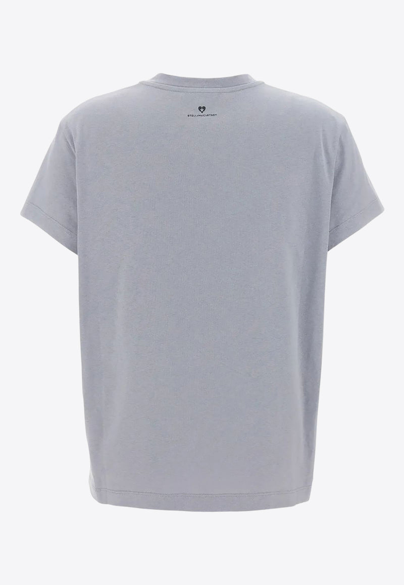 Stella McCartney Iconic Mini Heart T-shirt Light Blue 6J02733SPY53_4701
