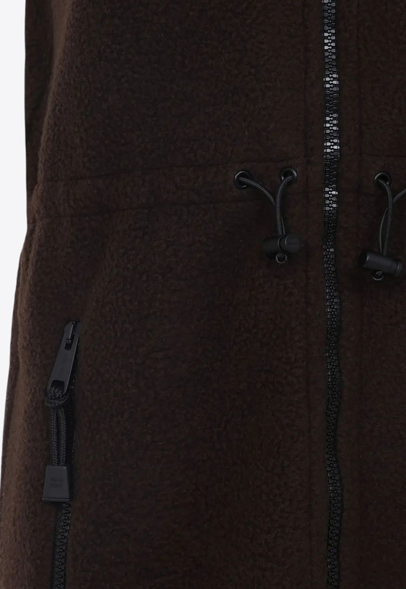 Miu Miu Logo Embroidered Fleece Mini Dress Brown MF5604SOOO1732_F0192