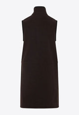 Miu Miu Logo Embroidered Fleece Mini Dress Brown MF5604SOOO1732_F0192