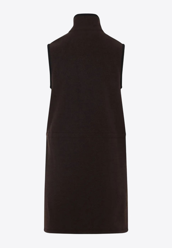 Miu Miu Logo Embroidered Fleece Mini Dress Brown MF5604SOOO1732_F0192