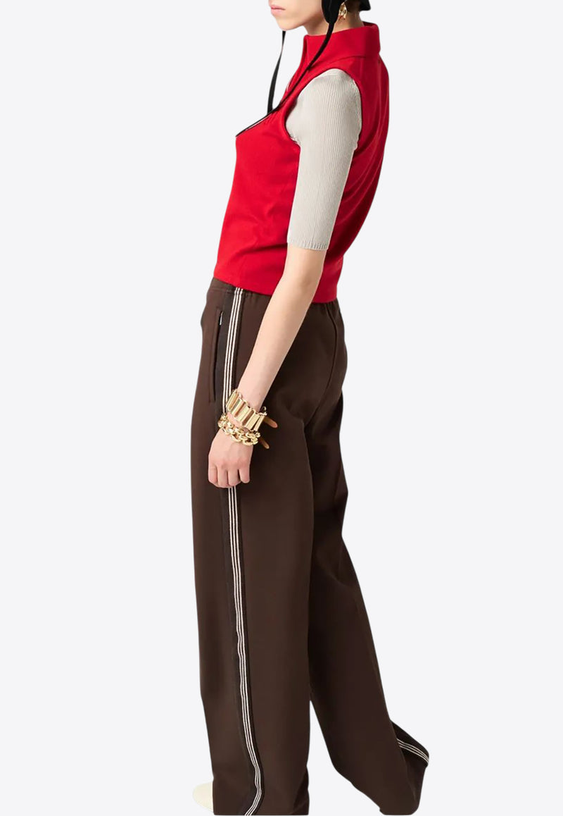 Miu Miu Cashmere Sleeveless Polo T-shirt Red MML00DSOOO18A9_F0011