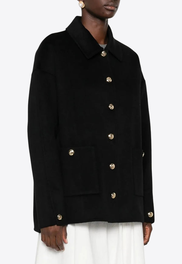 Anine Bing Luca Cashmere Buttoned Jacket Black A0110442_BLK26
