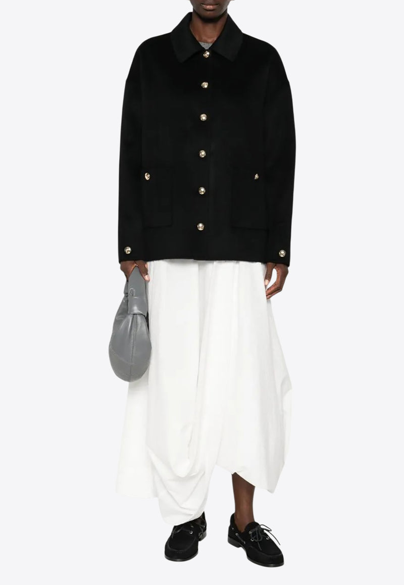 Anine Bing Luca Cashmere Buttoned Jacket Black A0110442_BLK26