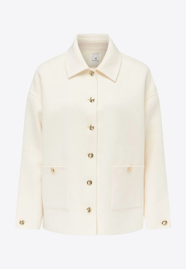 Anine Bing Luca Button-Up Jacket Cream A0110442_IVY1