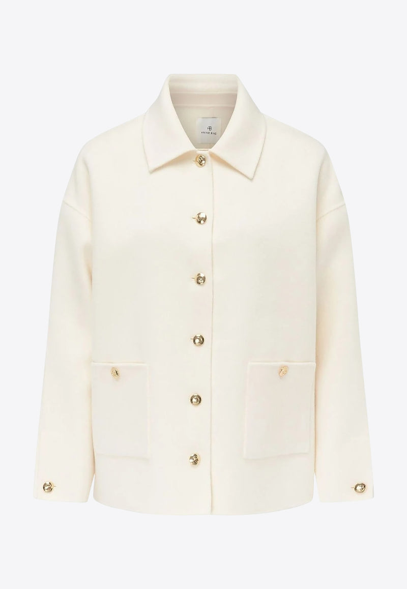 Anine Bing Luca Button-Up Jacket Cream A0110442_IVY1