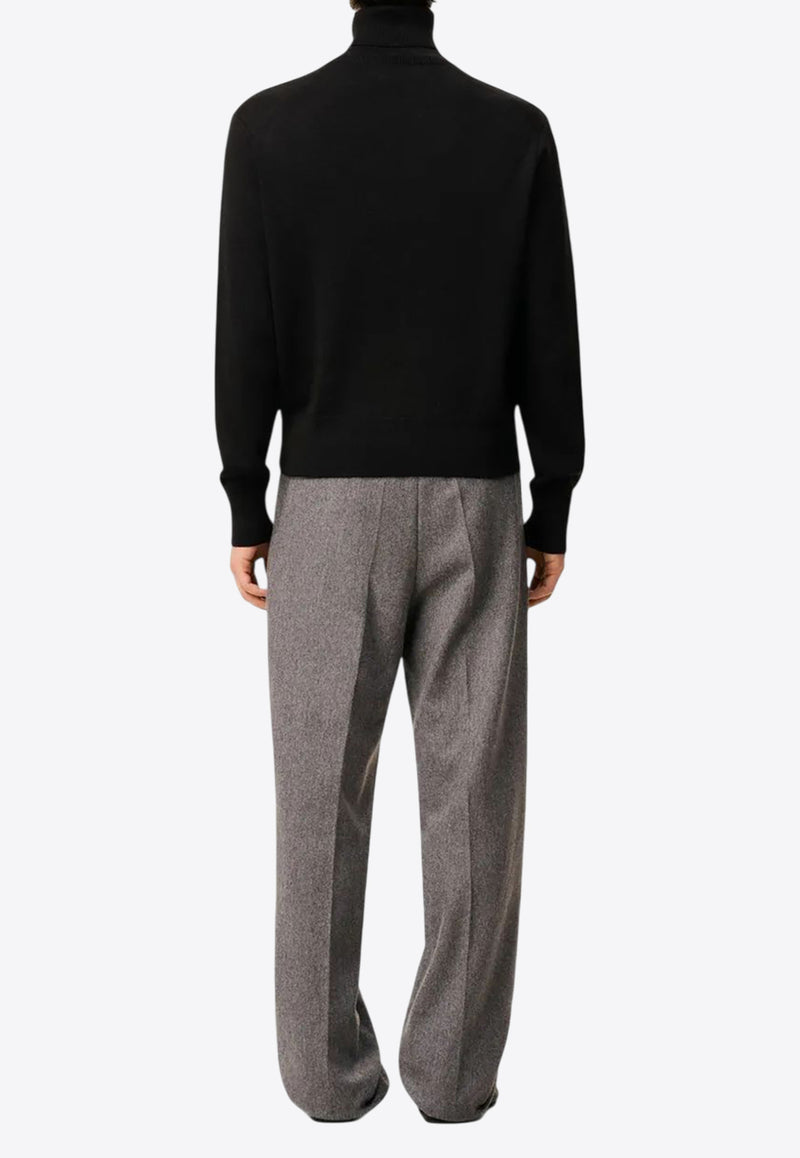 AMI PARIS Ami De Coeur Turtleneck Wool Sweater Black HKS827001_009