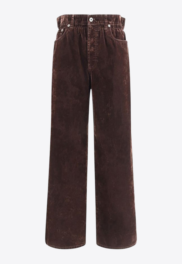 Miu Miu Straight-Leg Velvet Paperbag Pants Brown MP1725SOOO157Y_F0027