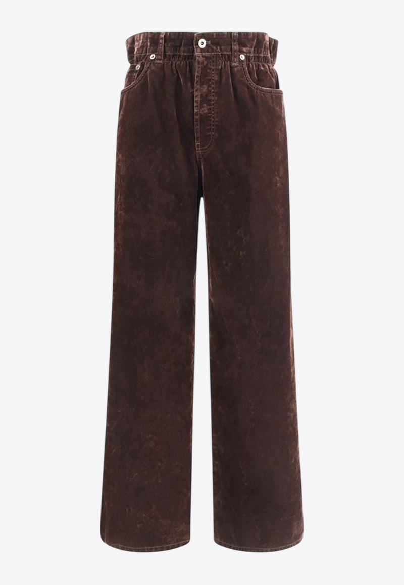 Miu Miu Straight-Leg Velvet Paperbag Pants Brown MP1725SOOO157Y_F0027