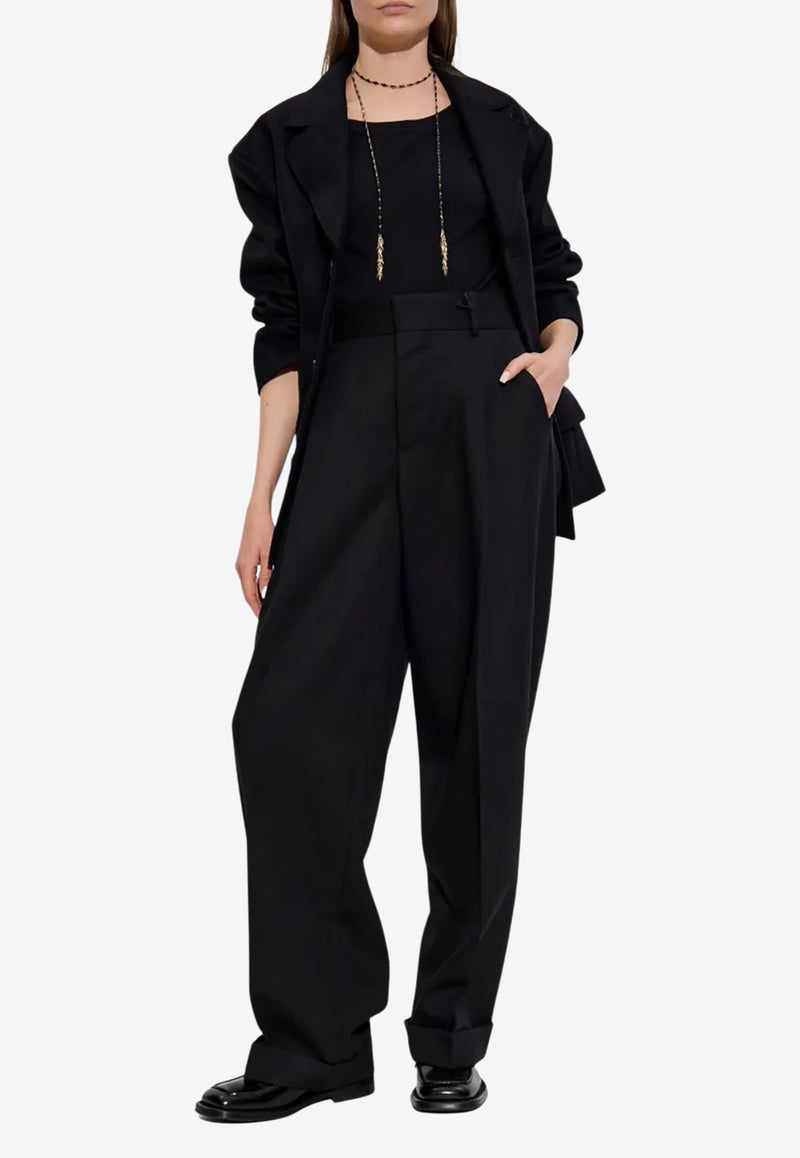 Dsquared2 Embroidered Logo Cropped Knit Top Black S75GD0483D20021_900