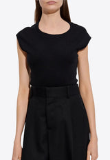 Dsquared2 Embroidered Logo Cropped Knit Top Black S75GD0483D20021_900