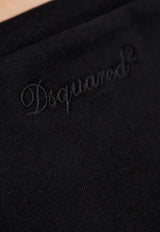 Dsquared2 Embroidered Logo Cropped Knit Top Black S75GD0483D20021_900