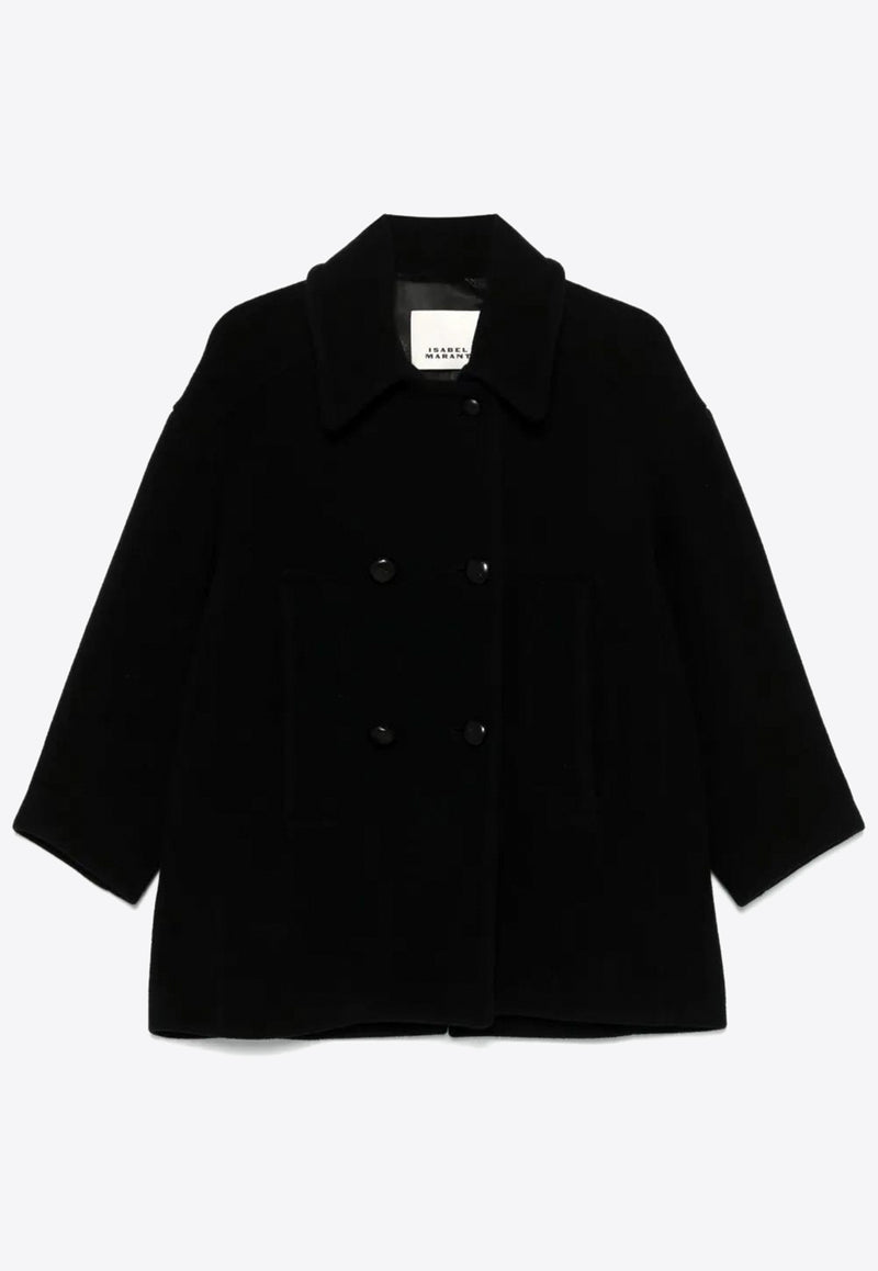 Isabel Marant Fiby Double-Breasted Coat Black MA0455FAB1D03I_01BK
