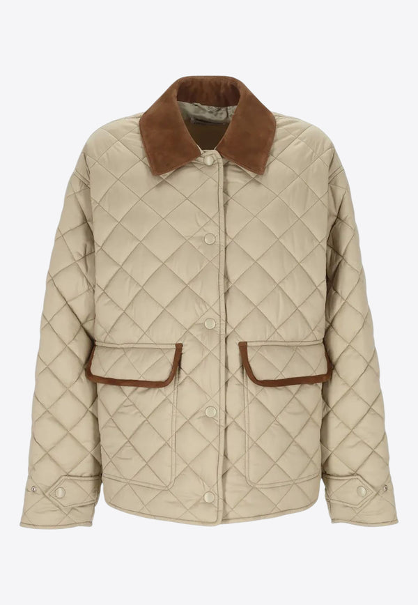 Miu Miu Quilted Bomber Jacket Beige ML1311SOOO17OO_F0036