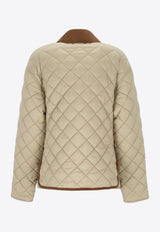Miu Miu Quilted Bomber Jacket Beige ML1311SOOO17OO_F0036