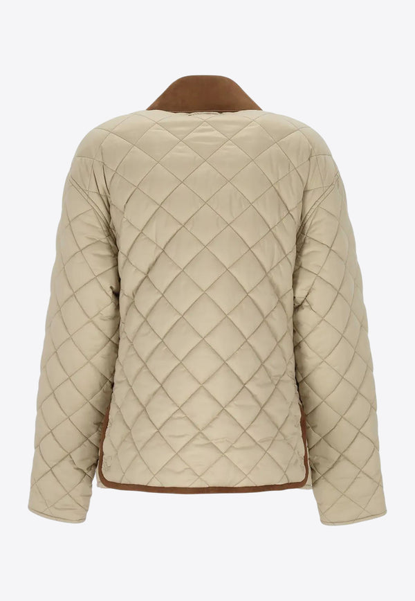 Miu Miu Quilted Bomber Jacket Beige ML1311SOOO17OO_F0036