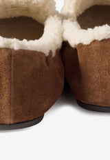 Miu Miu Logo Suede Loafers Brown 5D341EFZF05Z0G_F0324