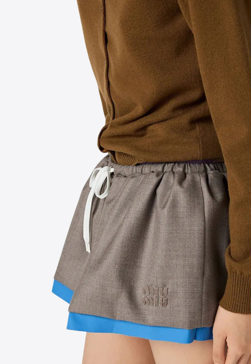 Miu Miu Cashmere Cardigan with Detachable Stripe Collar Brown MMF990SOOO174L_F0YVO