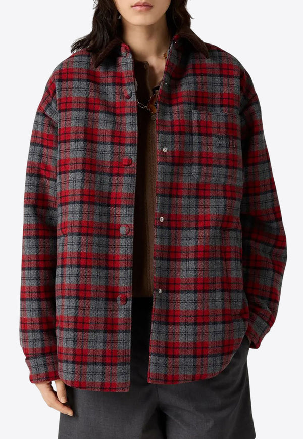 Miu Miu Tartan Check Wool Padded Jacket Multicolor ML855S232172Z_F0I14