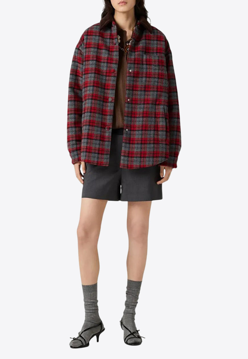 Miu Miu Tartan Check Wool Padded Jacket Multicolor ML855S232172Z_F0I14