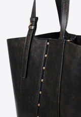 Golden Goose DB 24/7 Studded Vintage Leather Tote Bag Black GWA00632A000867_90100