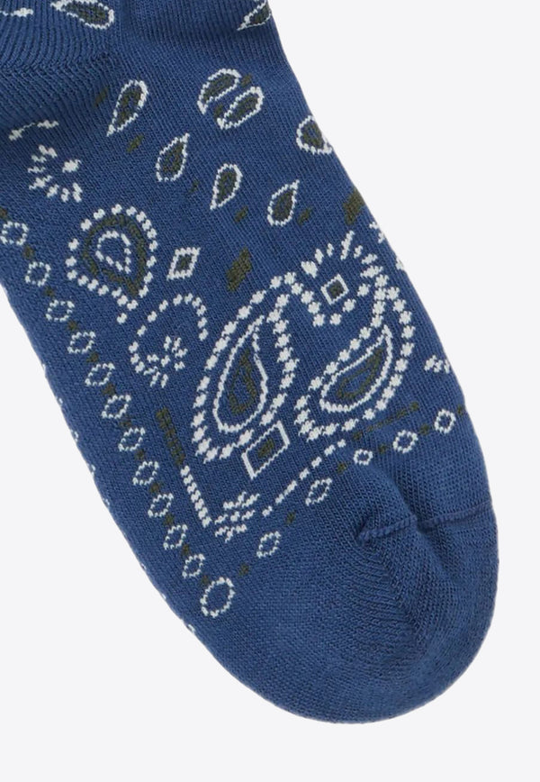 Alanui Bandana Jacquard Knit Socks Blue LWRA007E25KNI001_4856