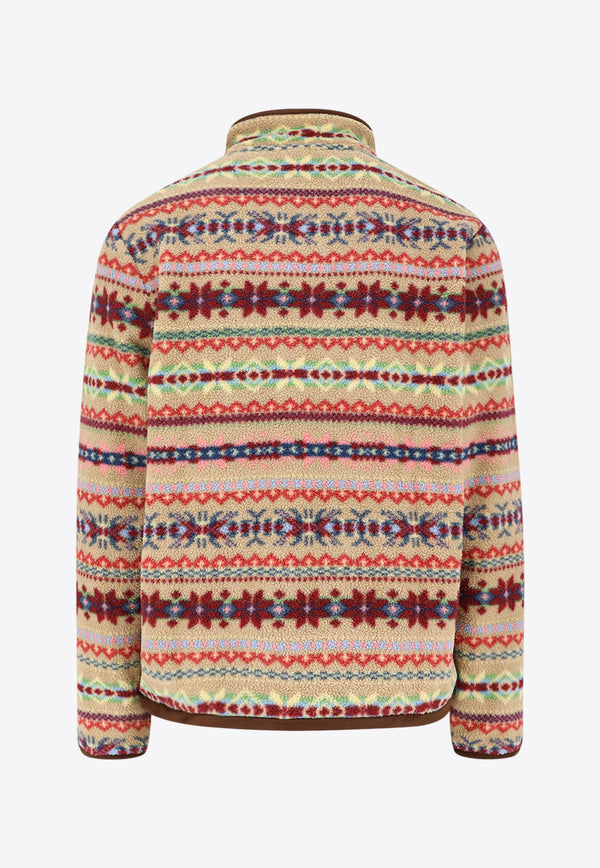 Polo Ralph Lauren Patterned Fleece High-Neck Sweater Multicolor 710980863001_CAMEL COMBO_29847433