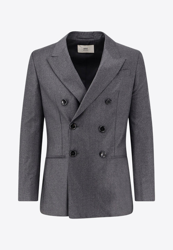 AMI PARIS Double-Breasted Buttoned Blazer Gray HBV006WV0023020_Grey_29839450